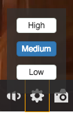 Quality selector button outline
